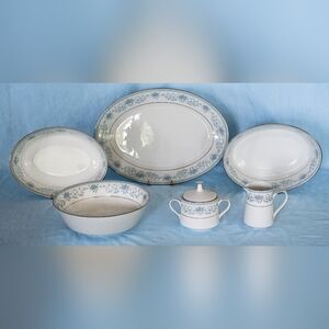 Beautiful Noritake Blue Hill Collection of  Serving Pieces. Vintage and Mint